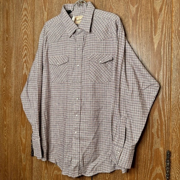 Woolrich XXL Mens‎ 100% Cotton Plaid Western Pearl Snap Long Sleeve Shirt - Picture 2 of 9